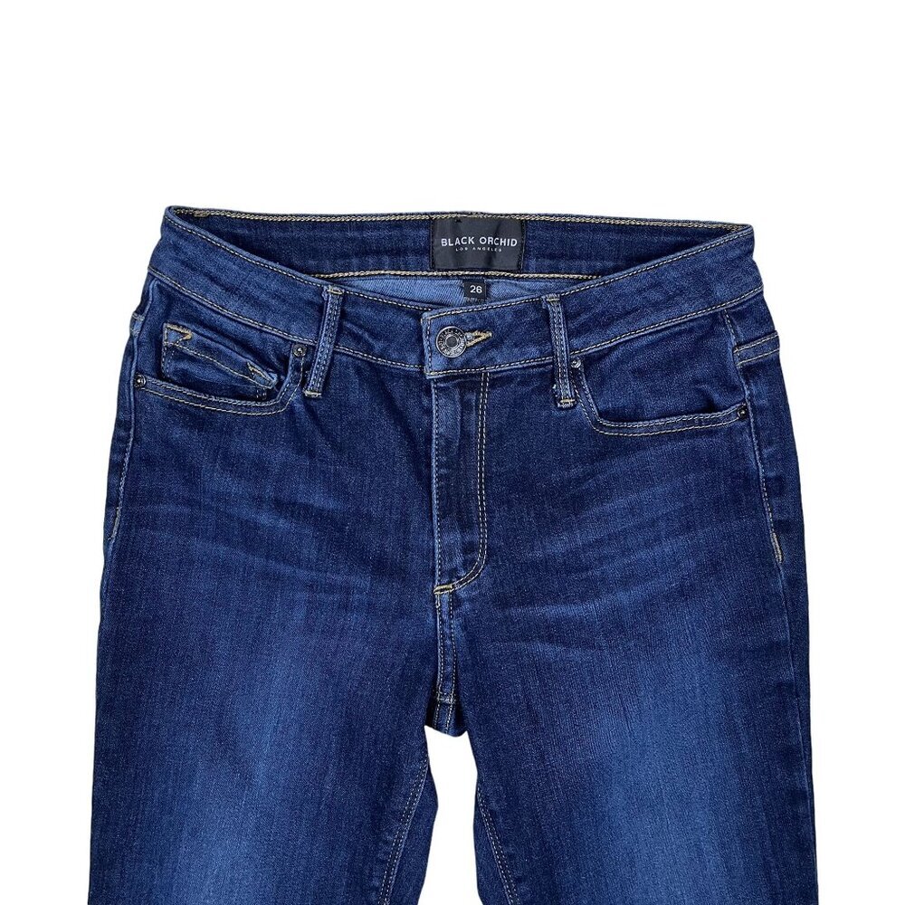 Black Orchid Los Angeles Jude Crop Dark Wash Skinny Jeans Size 26‎ - Picture 7 of 7